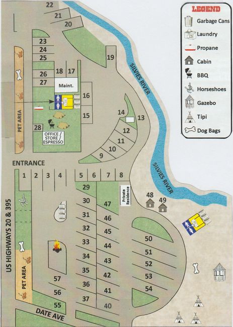 Map of Park | Burns RV Park