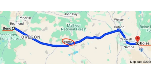 RV Park between Bend Oregon and Boise Idaho