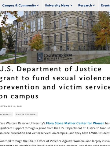 Angela Clark-Taylor receive Department of Justice, Office of Violence Against Women, Campus Grant.