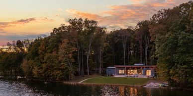 Lake house at Lake Anna in Louisa County Virginia. Lake view