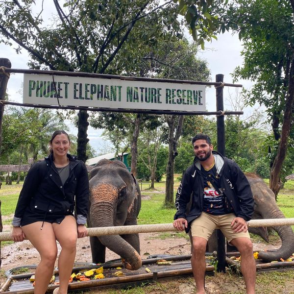 Leah Walter therapist visiting an elephant sanctuary in Phuket