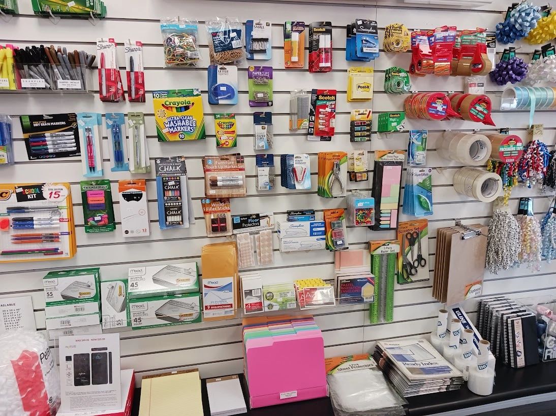 OFFICE SUPPLIES PENS PAPER TAPE NOTEBOOKS FILE FOLDERS SHARPIES MAILBOX EXPRESS HUNTINGTON BEACH