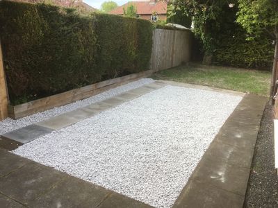 gravelled area in a back garden