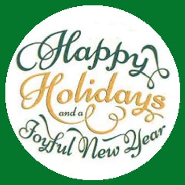 Festive greeting wishing Happy Holidays and a Joyful New Year in elegant script.