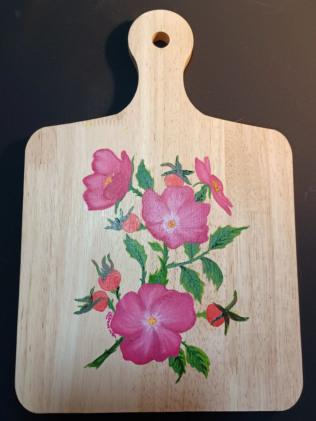 Alaska Wild Rose Cutting Board   8"x11"    $125