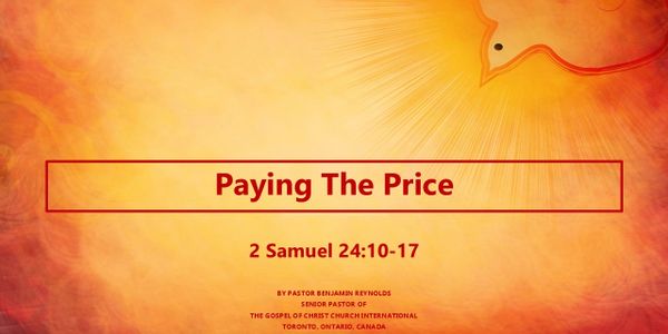 Title slide for a sermon titled 'Paying The Price' from 2 Samuel 24:10-17.