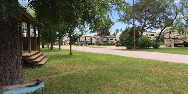 RV Sites 1 through 8 at Cedar Bend RV Park in Bertram Texas. All RV Sites are Big Rig Friendly