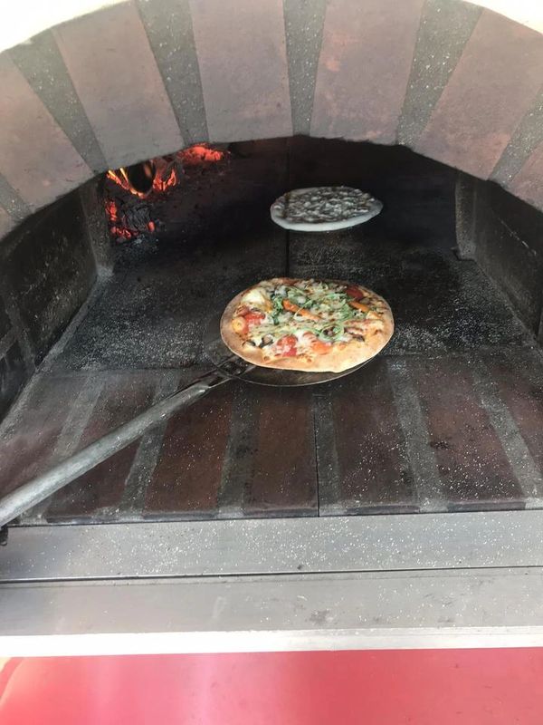 Pizza being cooked