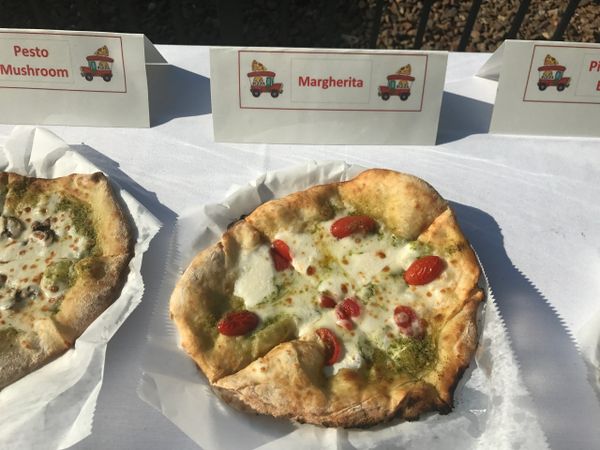 Fresh pizza from the oven