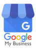 Logo of Google My Business with a blue storefront icon and colorful text.