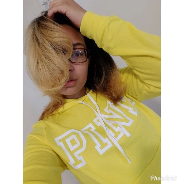 Silk Press w/ Blonde Natural hair 