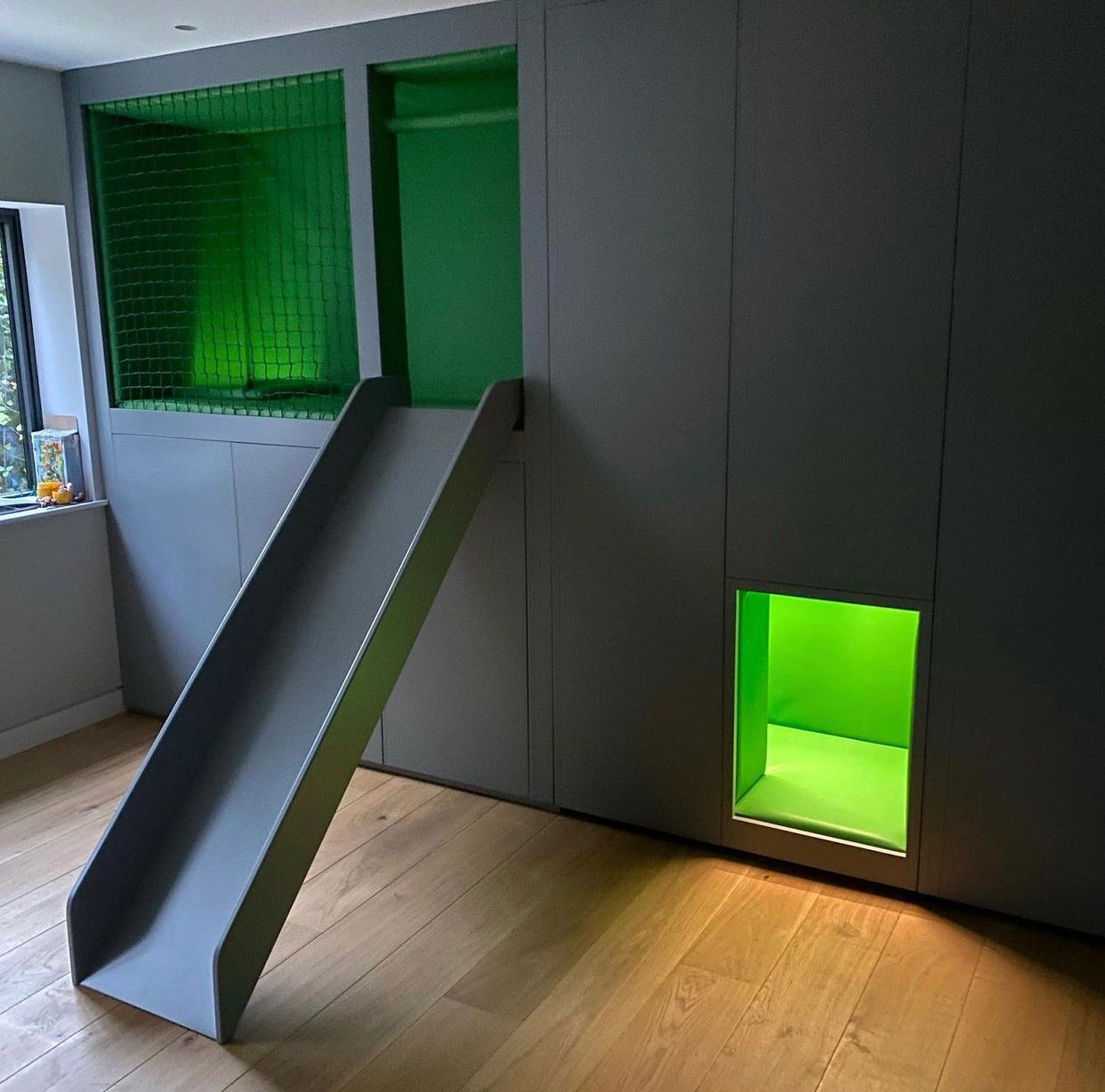 Led lighting playroom slide bespoke