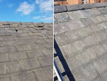 Slate roof repairs completed on a Scout Hut in Manchester