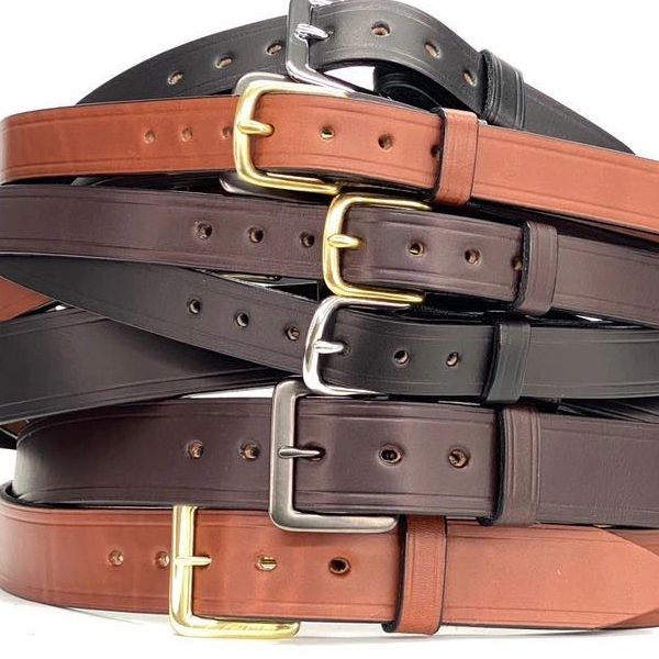 Amish-Made Casual/Work Leather Belts - 2 inch wide, Clothing and