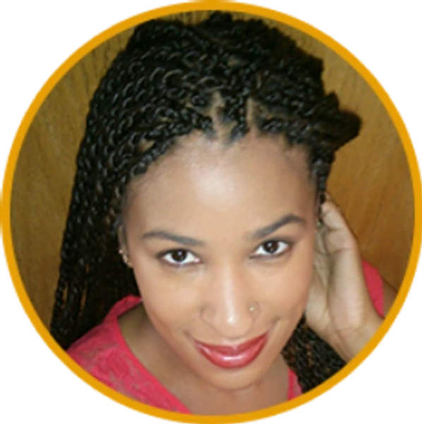 Modern hairstyle on woman with silky smooth straight hair

