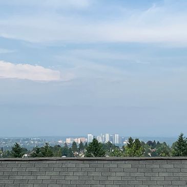 Views of the Bellevue skyline from the roof top deck. 