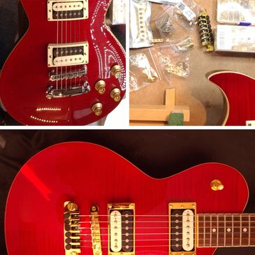 Customisation, replacing tailpiece, bridge machine heads, locking tuners, Tusq Nut, new pots 