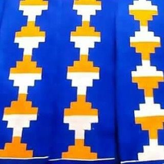 Beautiful blue as primary color Kente Cloth Royal Hand weaved in the  Ashanti region of Ghana