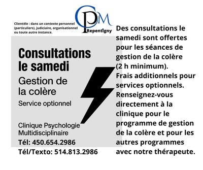 Gestion de la colère, thérapie individuelle, France Thérapeute Counseling - Contexte judiciaire, etc