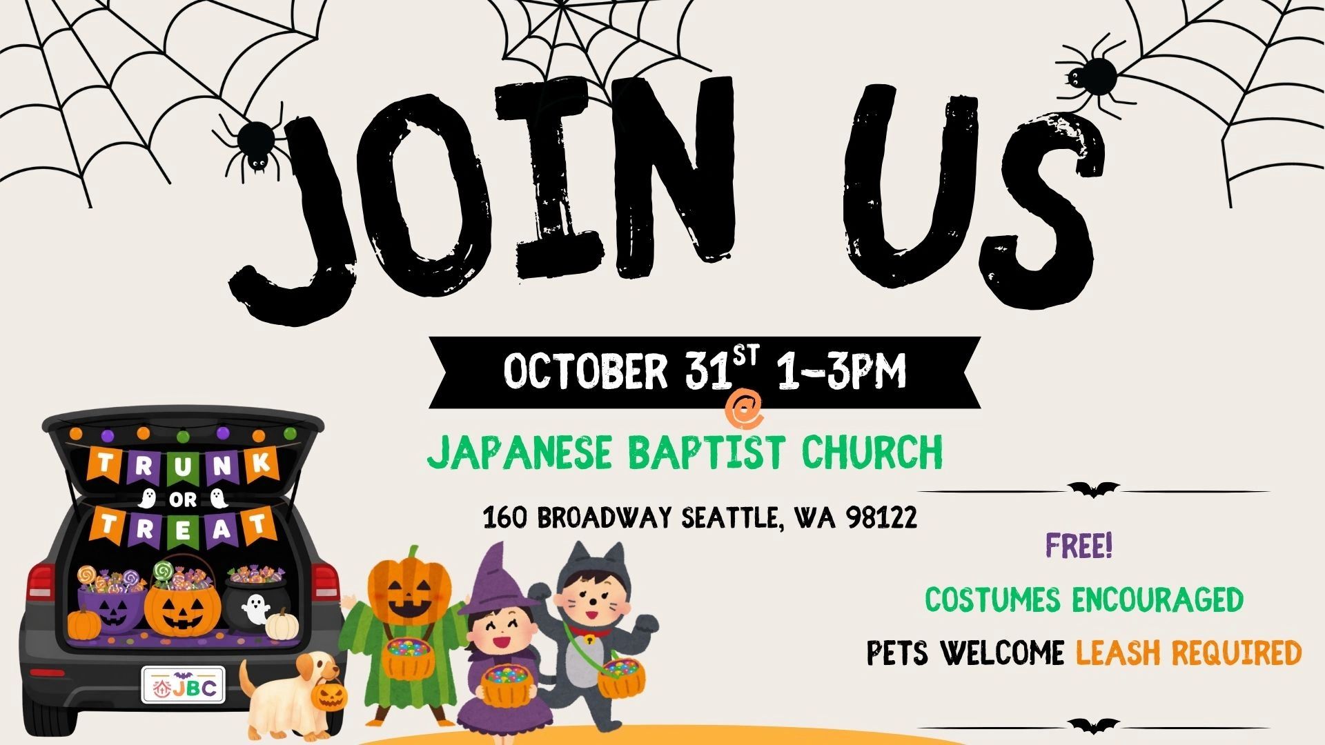Halloween Trunk or Treat event at Japanese Baptist Church on Oct. 31.