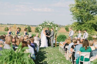 Outside wedding ceremony on the property.