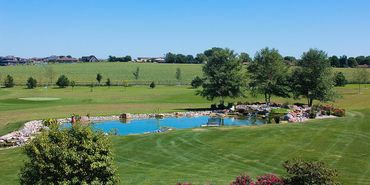 Property garden pond.