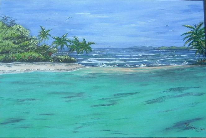 Beautiful painting of a beach