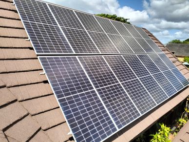 Solar panels installed on roof