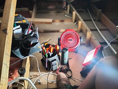 Electrical tools inside ceiling