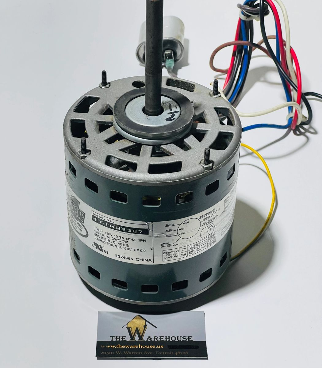 SOURCE ONE MODEL S1 FHM3587 FURNACE BLOWER MOTOR 1/2HP 115V G12Q3E110