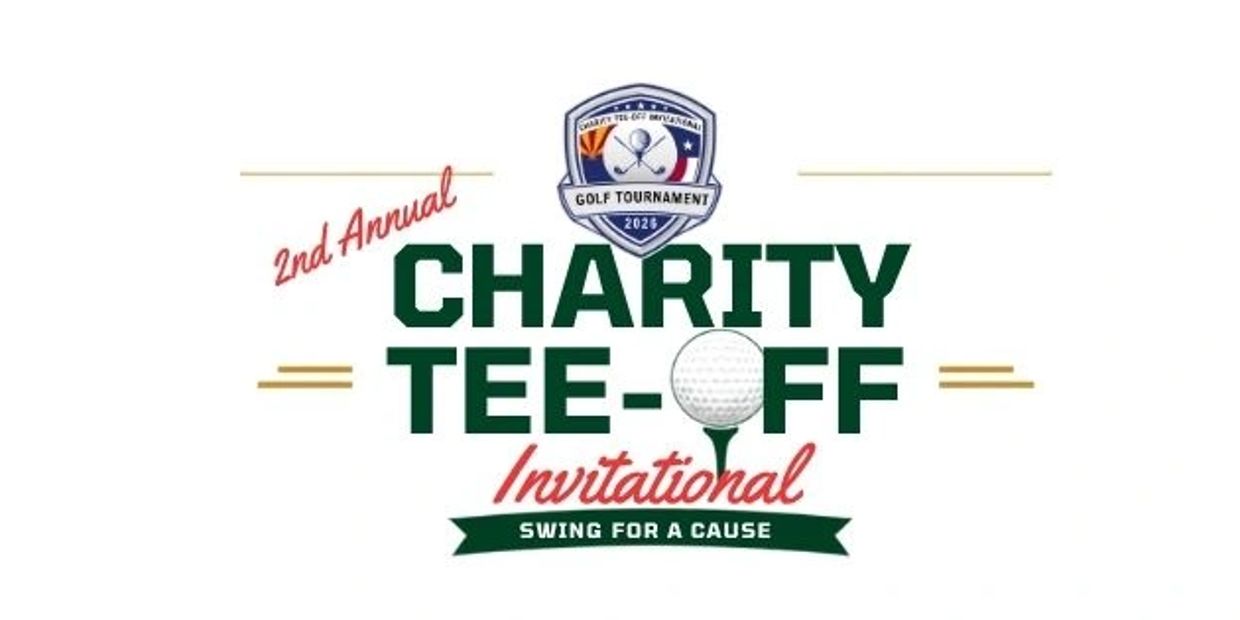 Logo for 2nd Annual Charity Tee-Off Invitational golf tournament.