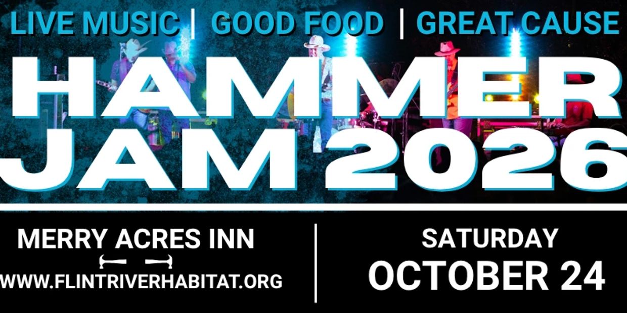 Poster for Hammer Jam 2026 with live music and food on October 24.