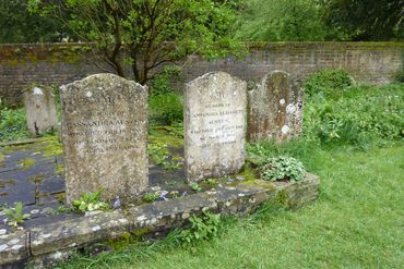 Graves of Mrs Austen and Cassandra Austen at St Nicholas churchyard, Chawton Hampshire UK