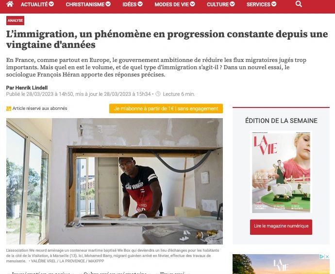 MAGAZINE "LA VIE"
