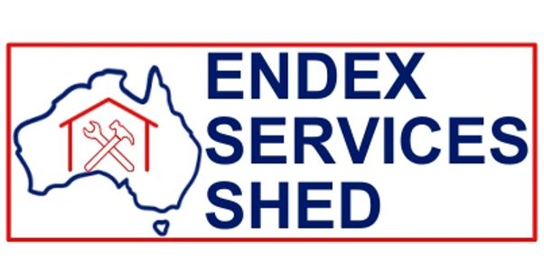 Logo of Endex Services Shed with tools and map of Australia.