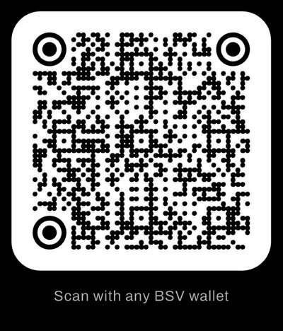 Scan the QR code below using any Bitcoin SV wallet to send your contribution instantly.