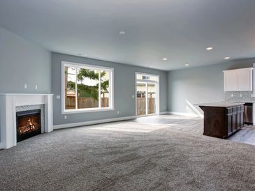Modern and completely gray unfurnished interior of luxury town house.
