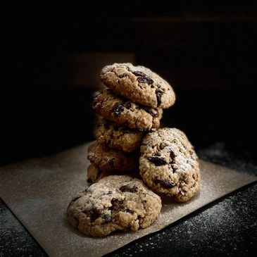 Homemade Cookies dusted with icing sugar 