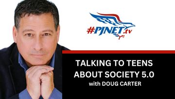Doug Carter podcast cover with title, Talking to Teens about Society 5.0