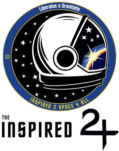 Logo of The Inspired 2+, featuring a space helmet and stars.