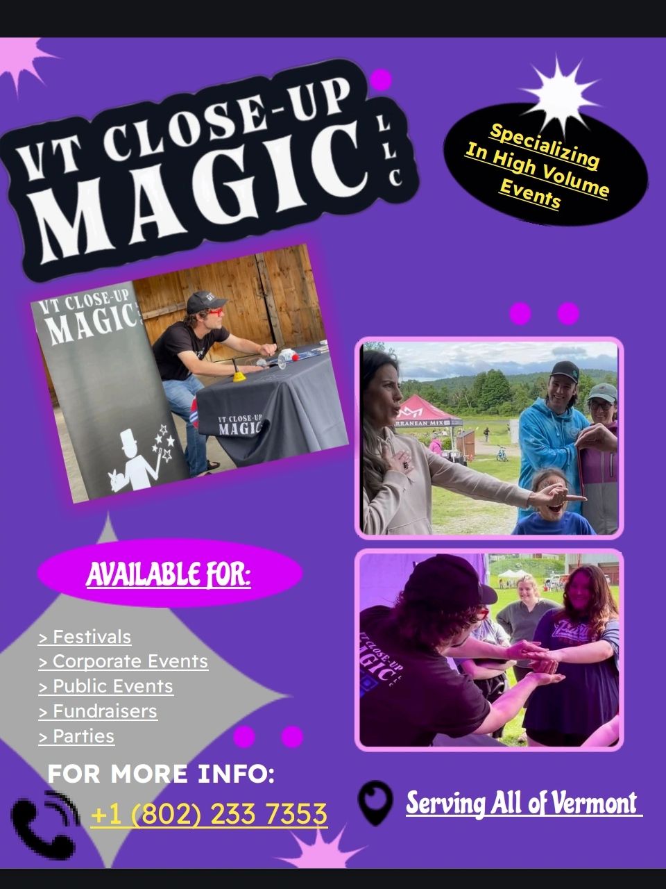 Flyer for VT Close-Up Magic 