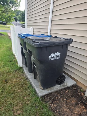 Garbage Can Slab. Cement garbage can base