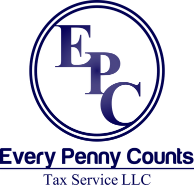 Veneilia Taylor Navy Blue Every Penny Counts Tax Services LLC Double Circle  letters EPC diagonally