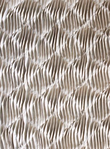 'On Golden Sands' Pleated and tucked fabric with machine stitching.
