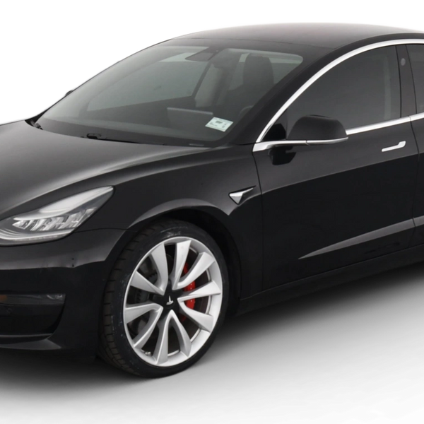 tesla car with lincoln continental black car professional drivers