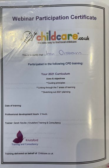 Childcare qualifications for Happy Kids Childminding service 