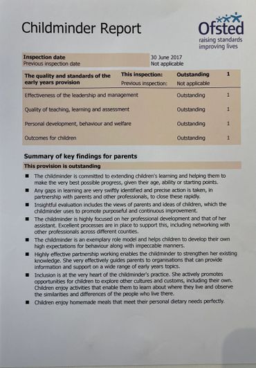 Ofsted report for happy kids childminding service