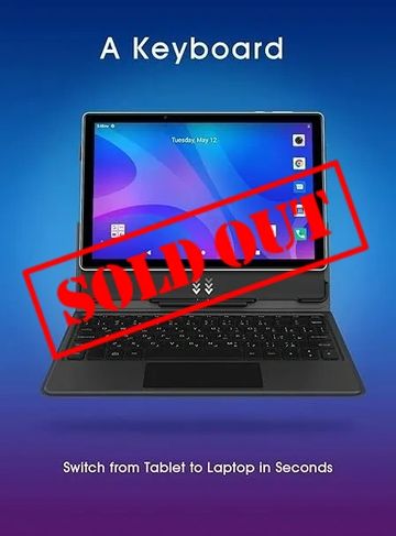Tablet with attachable keyboard converts to laptop instantly.