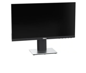 Dell computer monitor with a sleek design and black screen.