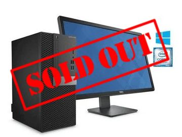 Dell desktop computer with monitor and Intel Core i5 8th Gen processor.